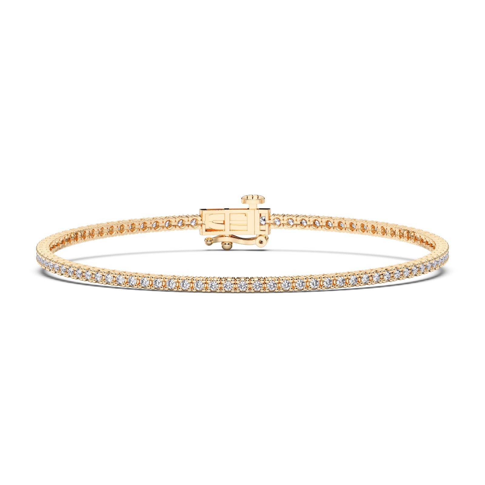 Ananta Jewels 1.00 Ct Round Lab Grown Diamond Tennis Bracelet 925 Silver for Her