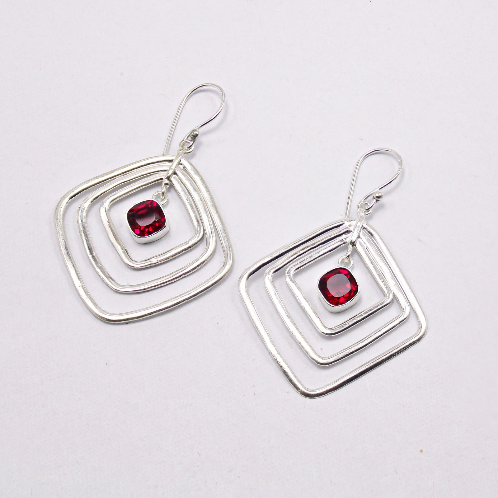 Pink Rubellite Jewelry Silver Gift For Friend Drop/Dangle Earrings 2.44″