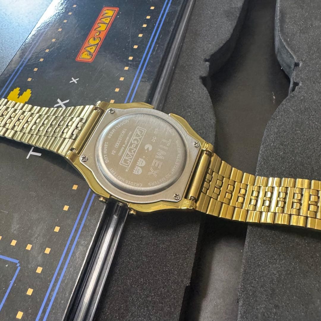 Timex Pacman 40th Anniversary Limited Digital Watch Gold Metal Authentic