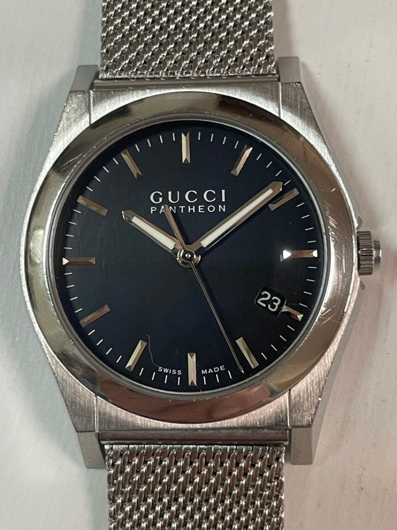 Gucci Pantheon 115.4 Quartz Black Dial Mens Watch