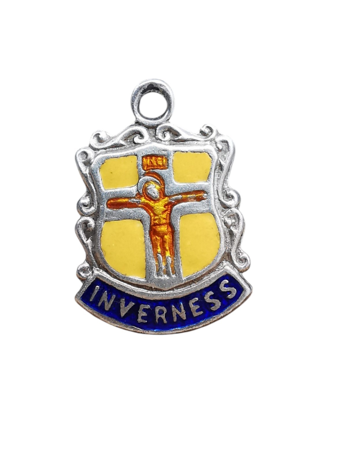 Vintage Sterling Silver Inverness Souvenir travel Charm 1960s enamelled hallmark