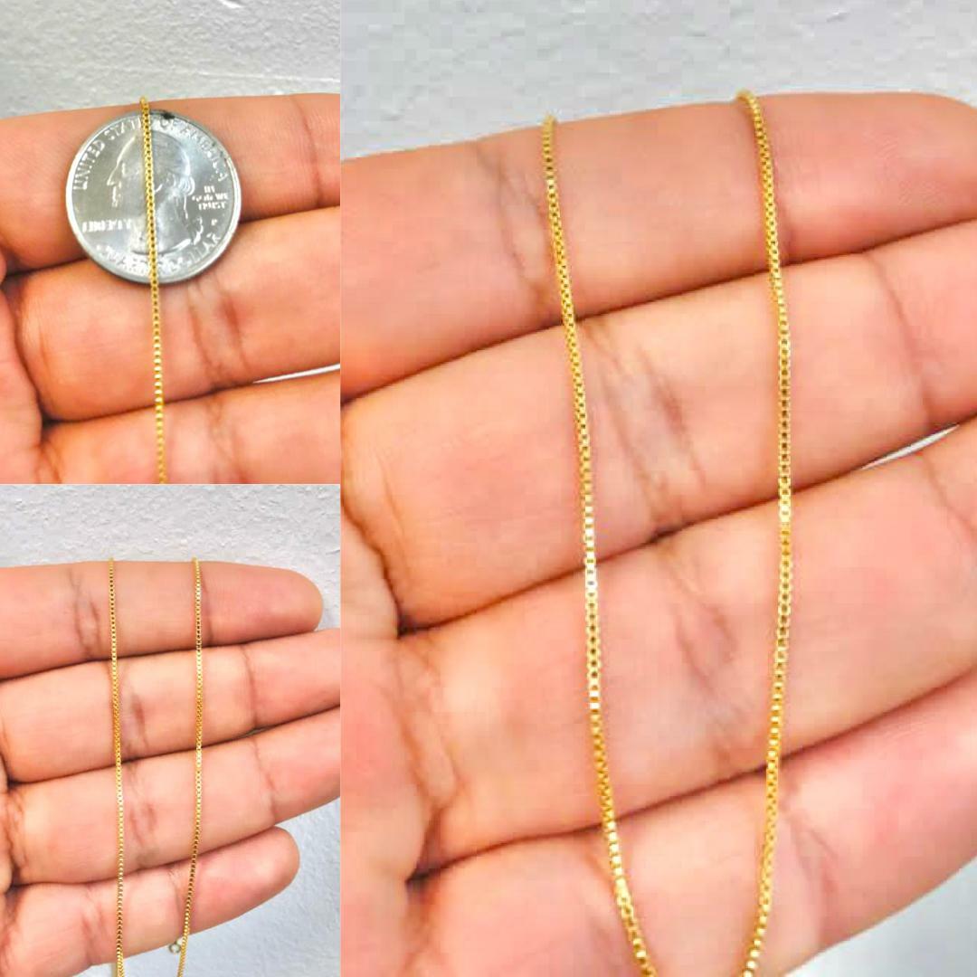 CADENA BOX LINK PARA HOMBRE O MUJERES EN ORO LAMINADO 18K, NUEVA CADENA BOX 20″.