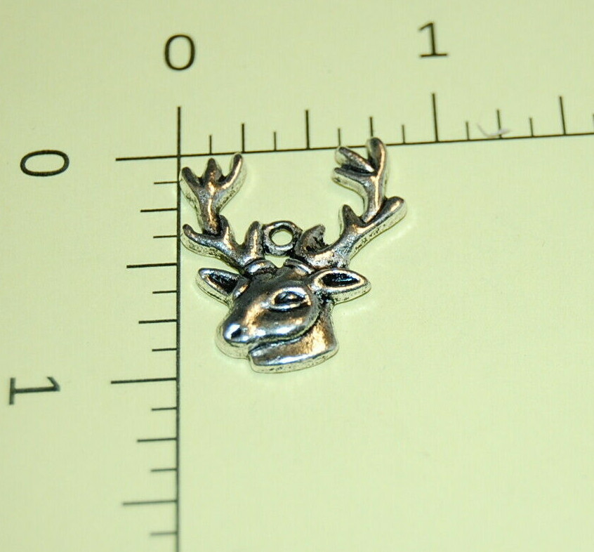 Reindeer Christmas Pendant Charm Tibetan Silver J1046