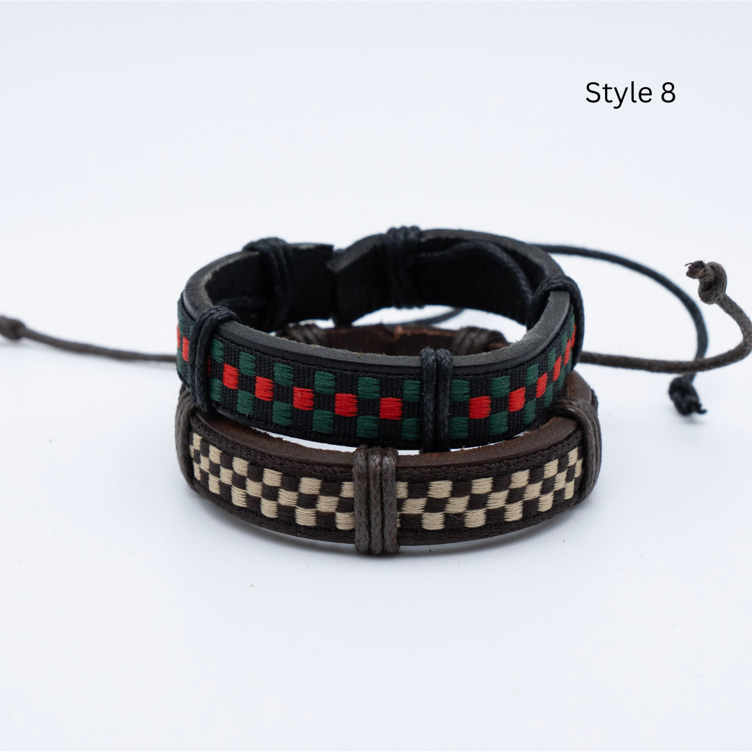 Handmade Woven Leather Bracelet Men Women Braided Studded Wrap Charm Bulk USA