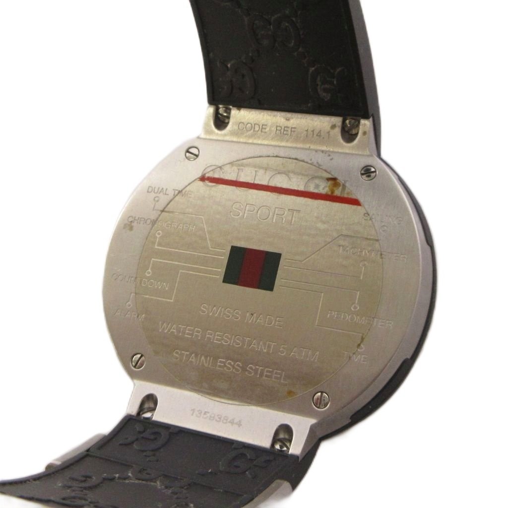 【Watch】GUCCI 114.1 Eye Digital Watch Stainless Steel Rubber Silver