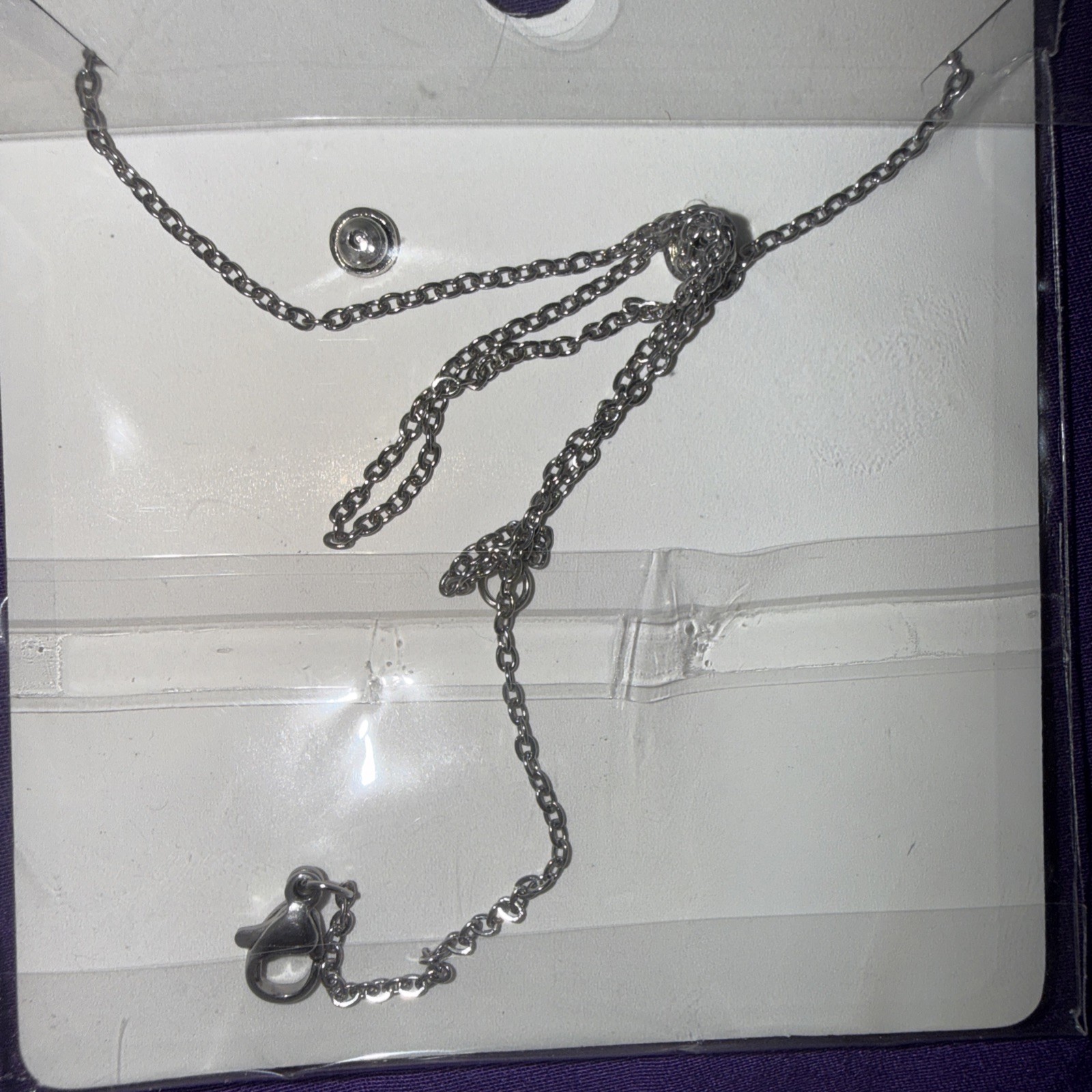 Set of Hello Kitty Love Inspired Necklace Silver Stainless Steel 17 ” & Earrings