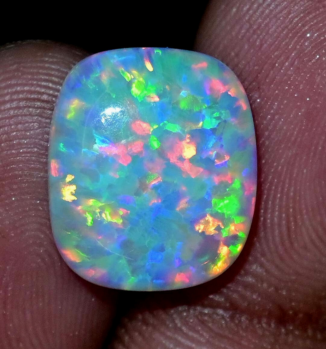 6.80 Ct Natural Ethiopian Fire Opal Certified Play of Color Untreated Gemstone