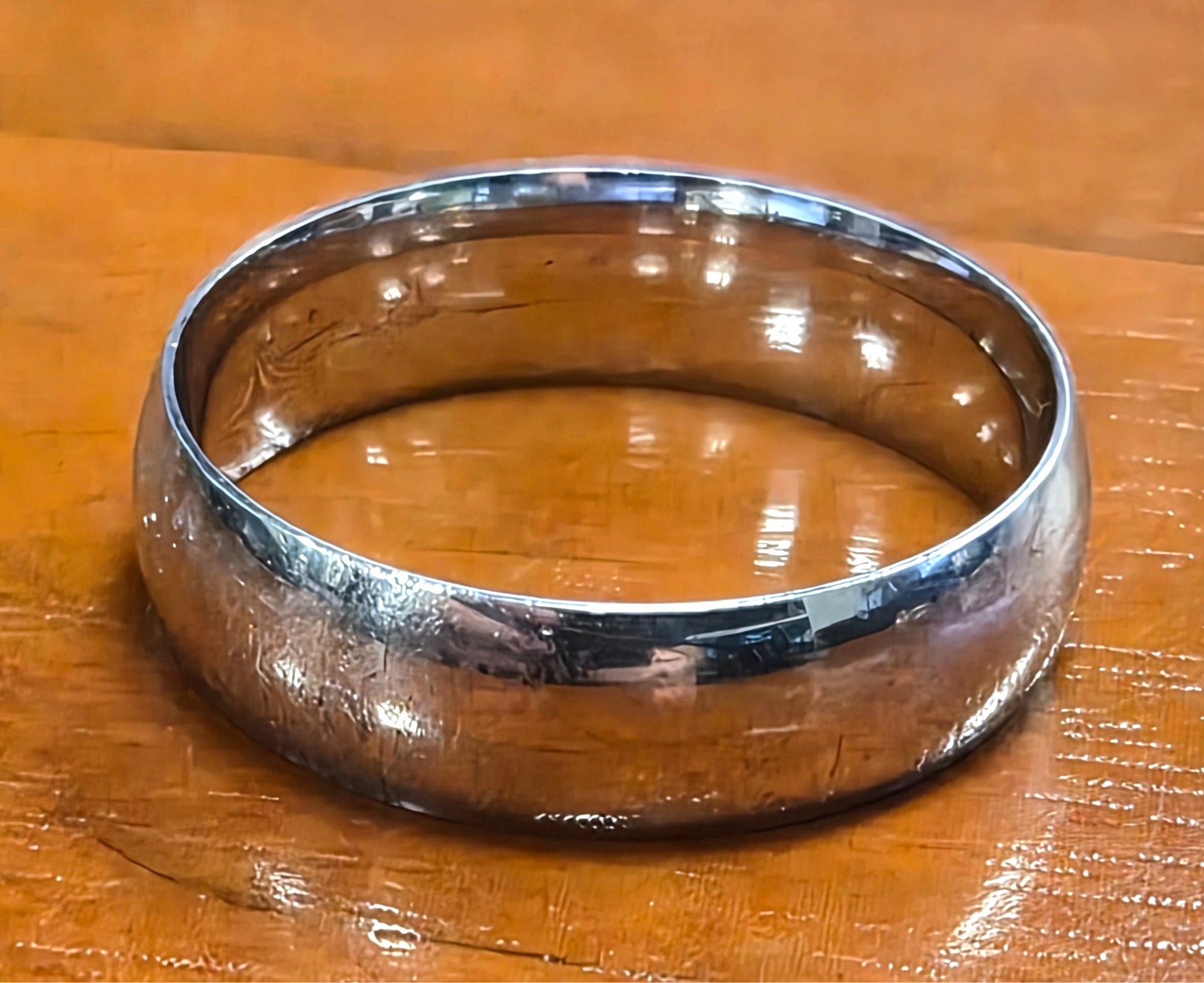 Estate 925 Sterling Silver Plain Wedding Band Ring Size 9