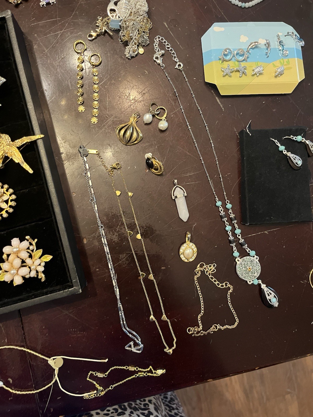 Miscellaneous Jewelry Lot, Rings Pendant Earrings Etc., Signed/stamped, Untested