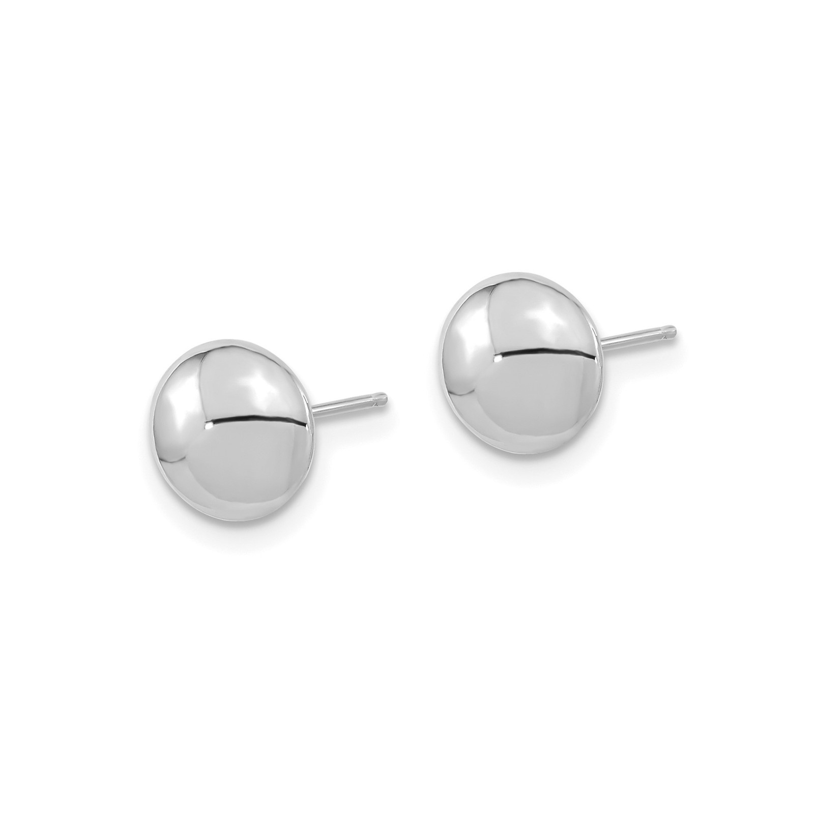 14k White Gold Polished Button Post Earrings