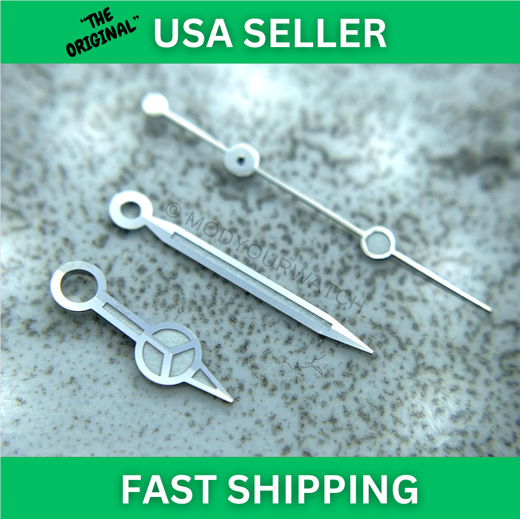 Luminous C3 Green Watch Hands For Seiko NH35 NH36 SKX007 Movement Mercedes-Benz