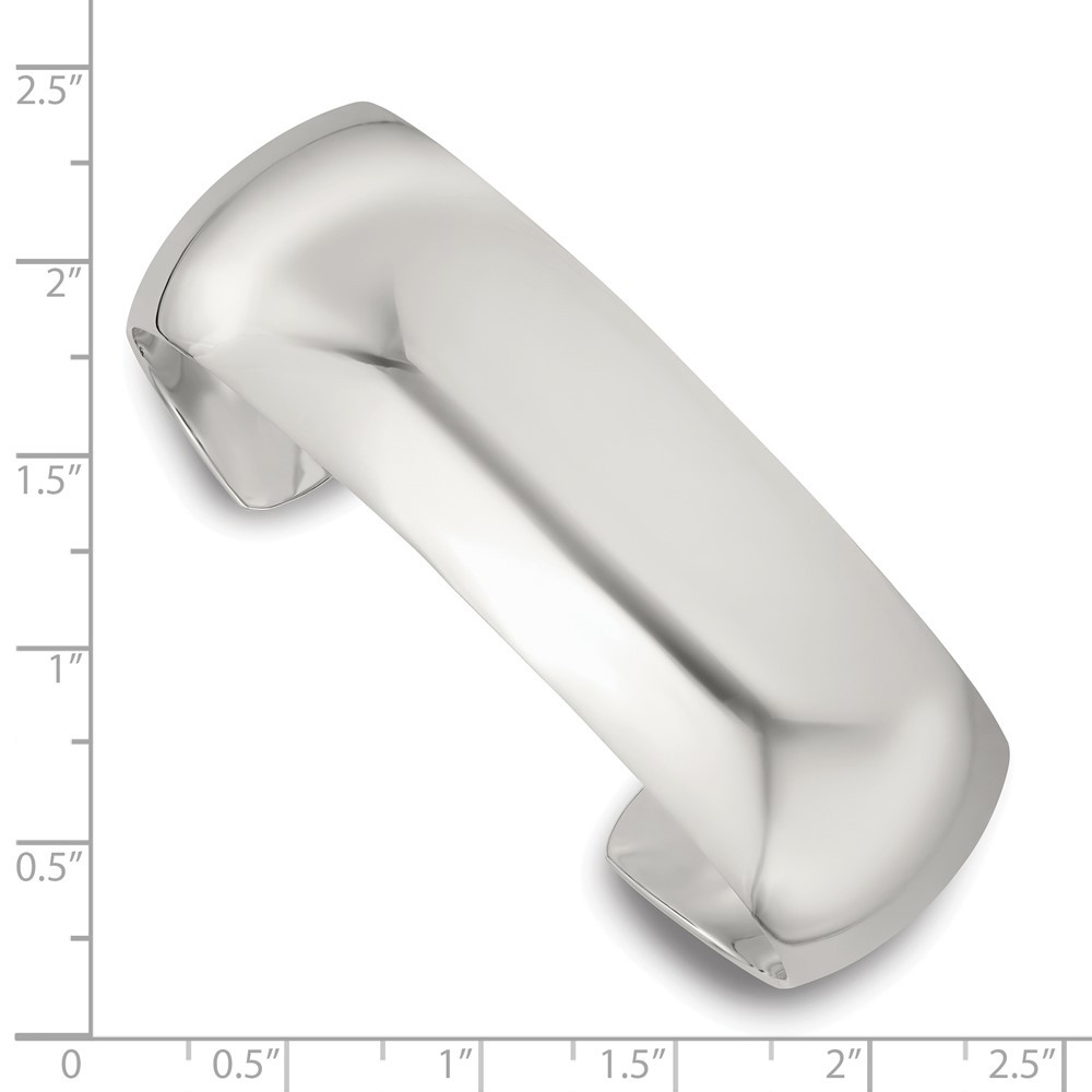 Sterling Silver Polished 20mm Domed Cuff Bangle