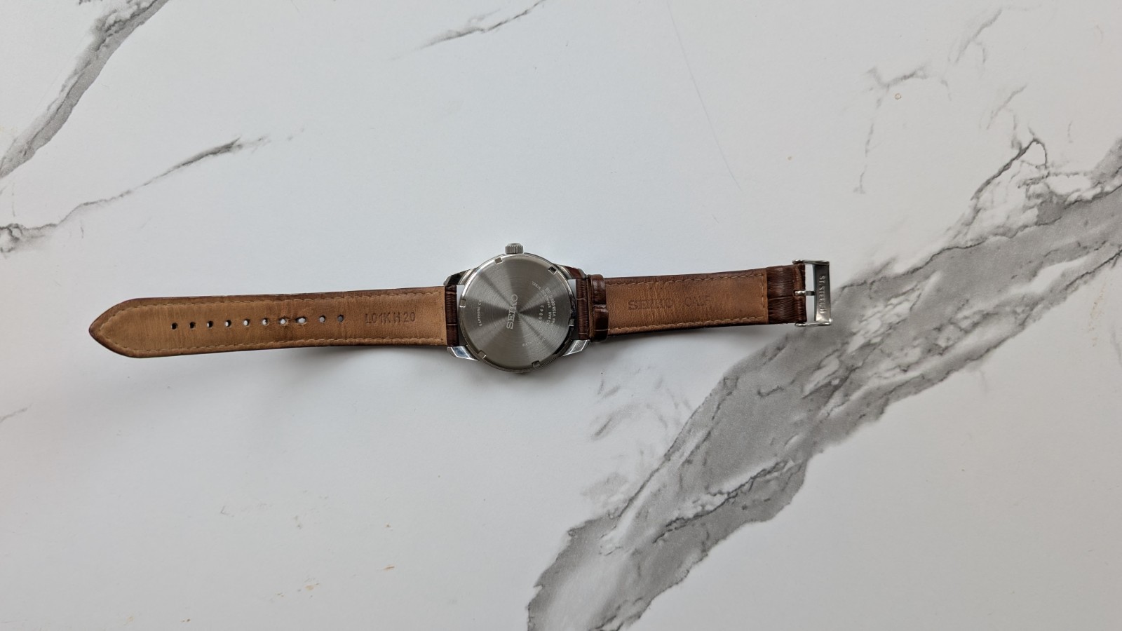 Seiko Essentials SNE529 Solar Men’s Watch – Green Dial, Brown Leather Band