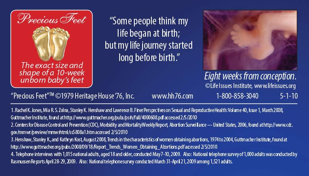 Precious Feet, Gold-Colored, Vote Pro Life Card Jewelry, Lapel Pin
