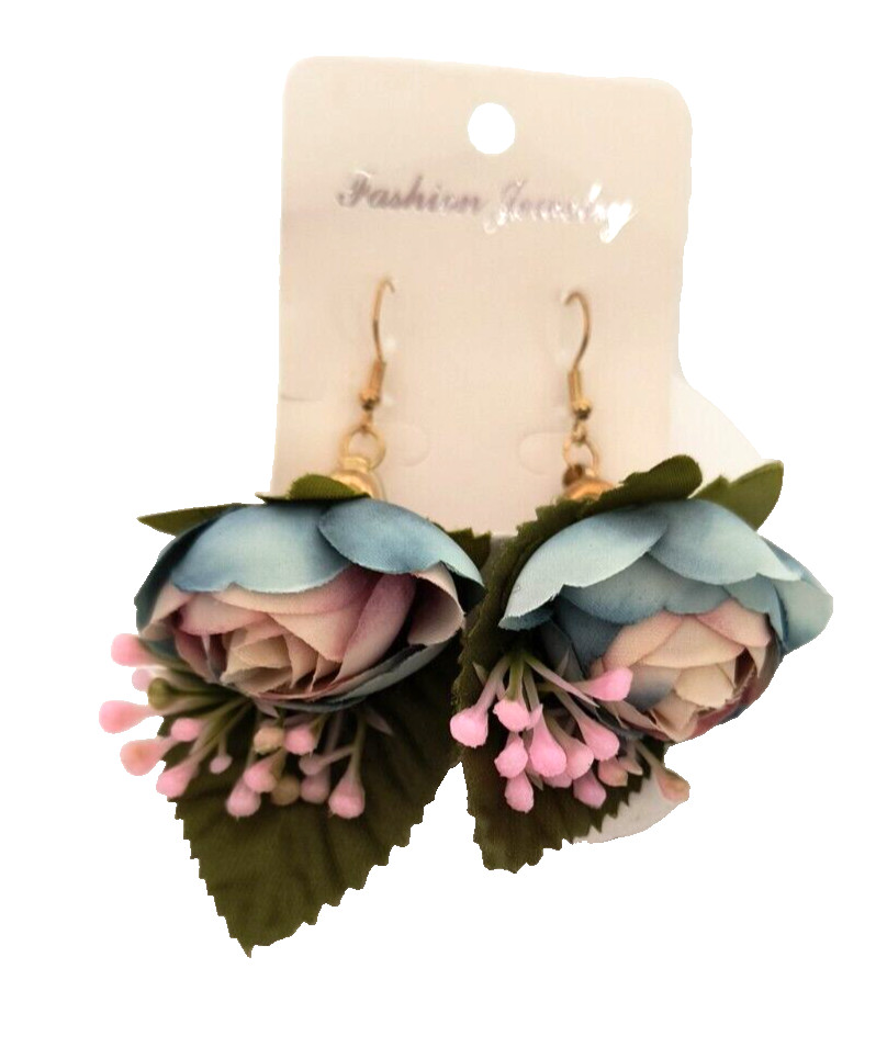 New Fashion Earrings for Pierced Ears Hook Style Polyester Multicolor Flowers