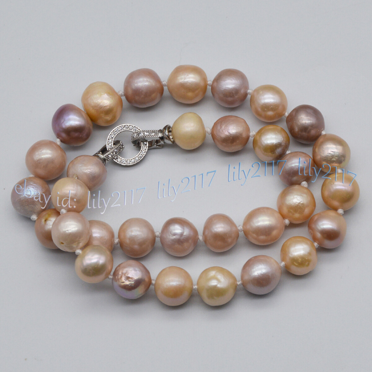 Natural Pearl 12-14mm Rare Multicolor Baroque Keshi Edison Pearl Necklace 14-48′