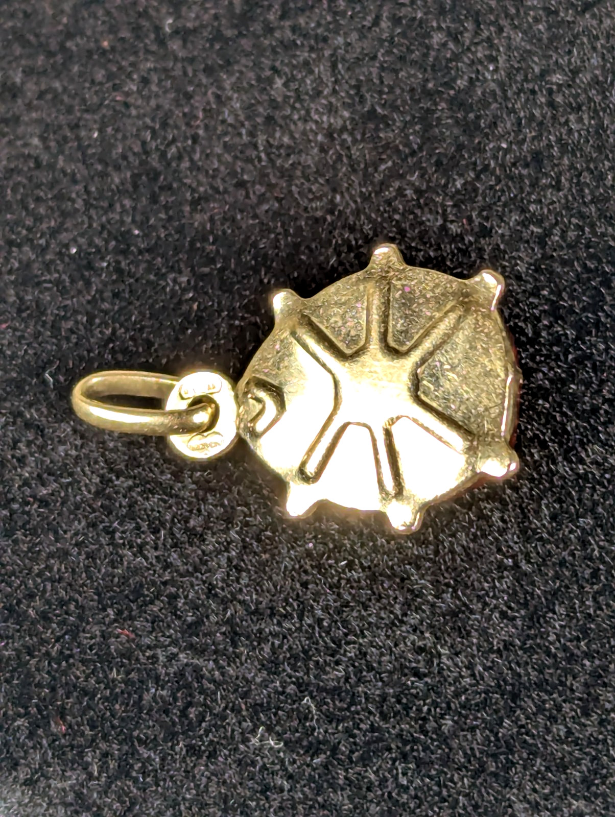 Vintage 18K SOLID Yellow Gold Lady Bug Pendant Charm Jewelry Gift FREE Shipping