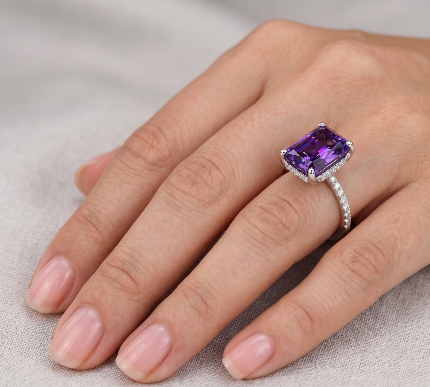 Designer 12.5 Ct, VVs1 Certified Purple Diamond Ring, FREE Matching Studs .