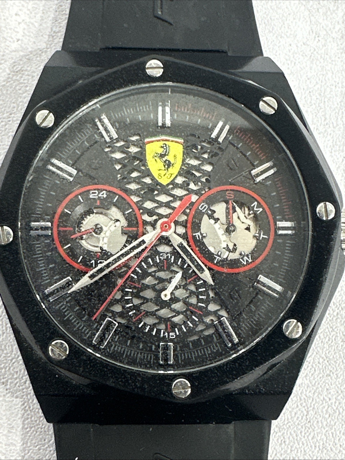 Scuderia Ferrari Aspire Rubber Strap Black Dial Quartz 0830785 Men’s Watch