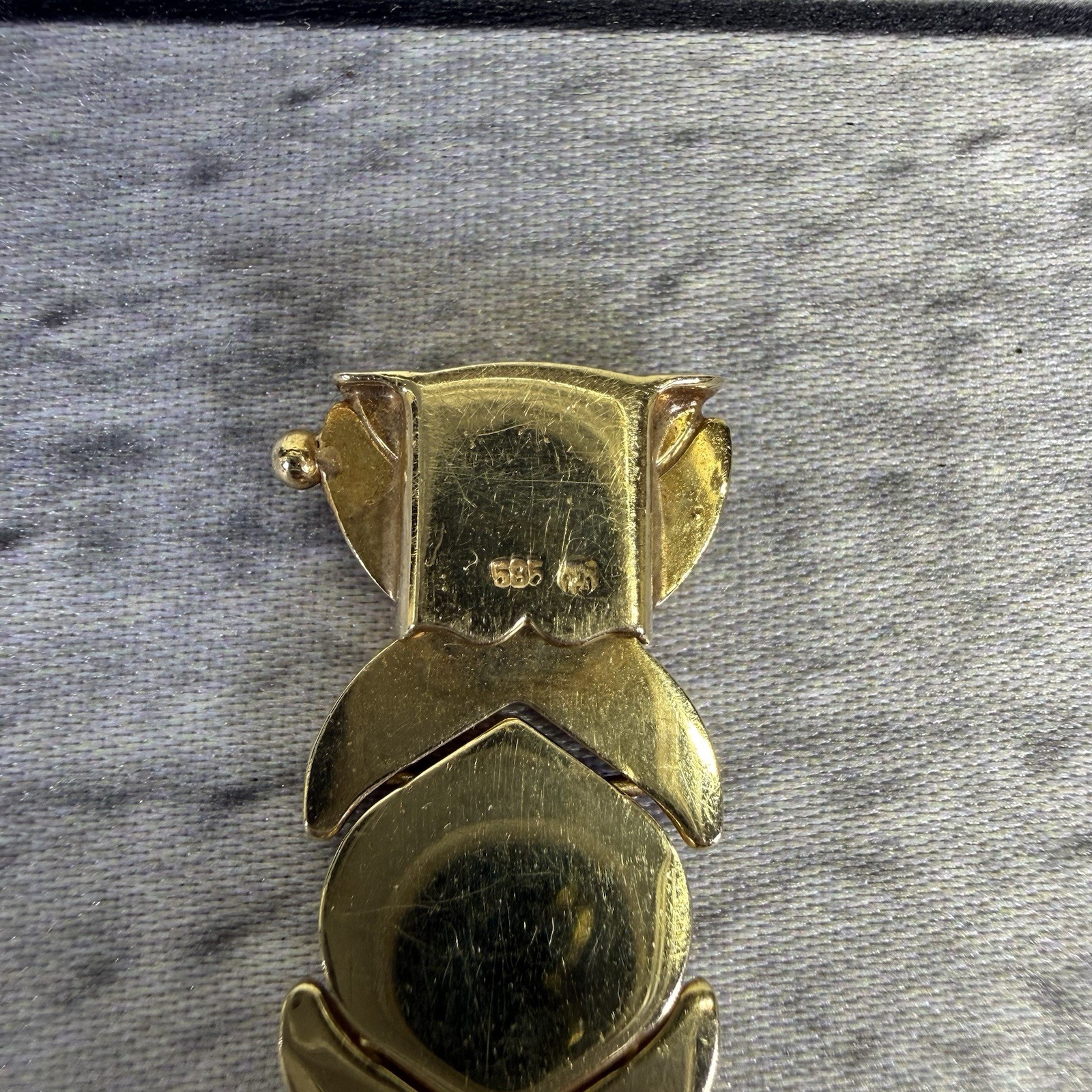 14k Yellow Gold XOXO Hugs & Kisses 7.5” Bracelet VTG 585 Stamped Maker Mark