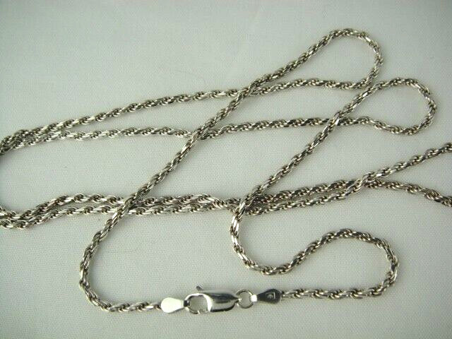 Sterling Silver – Stamped 30 in Rope Chain Necklace Italy 14 Gram