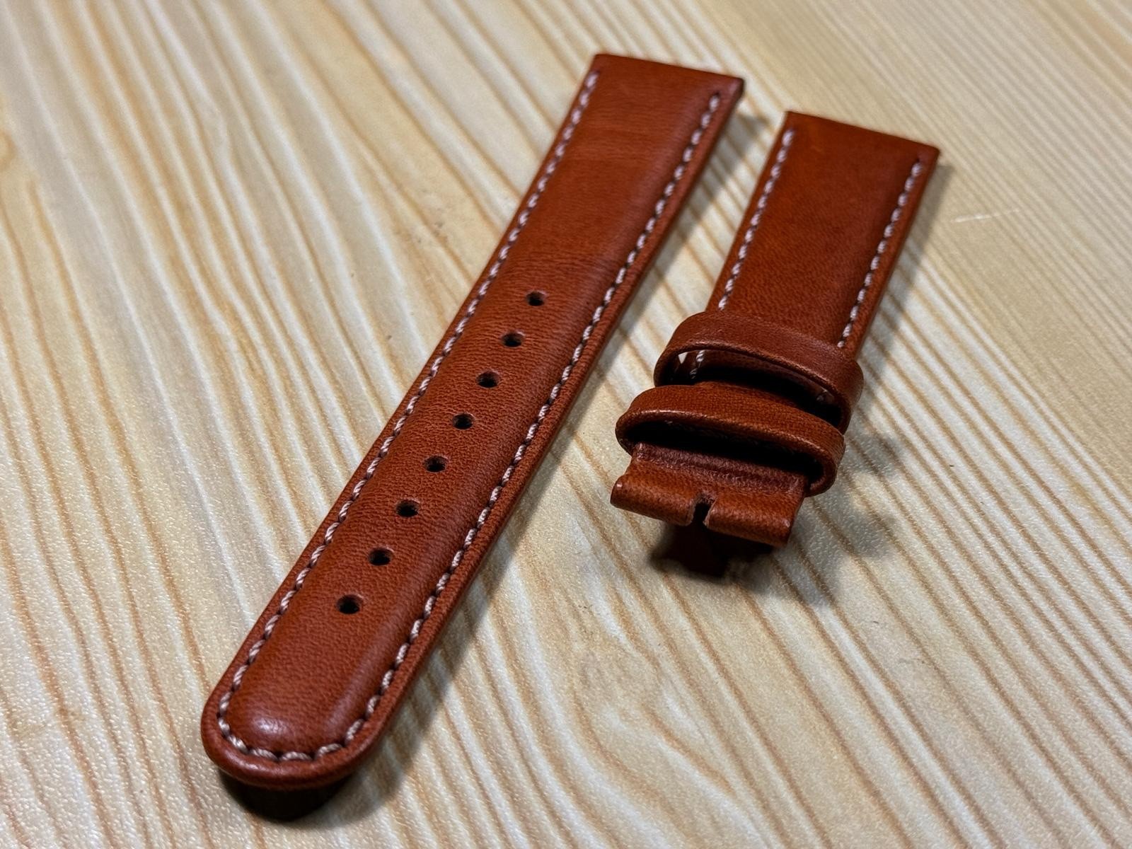 18mm Condor Lizard Calf Brown Leather Watch Strap/Band Without Buckle