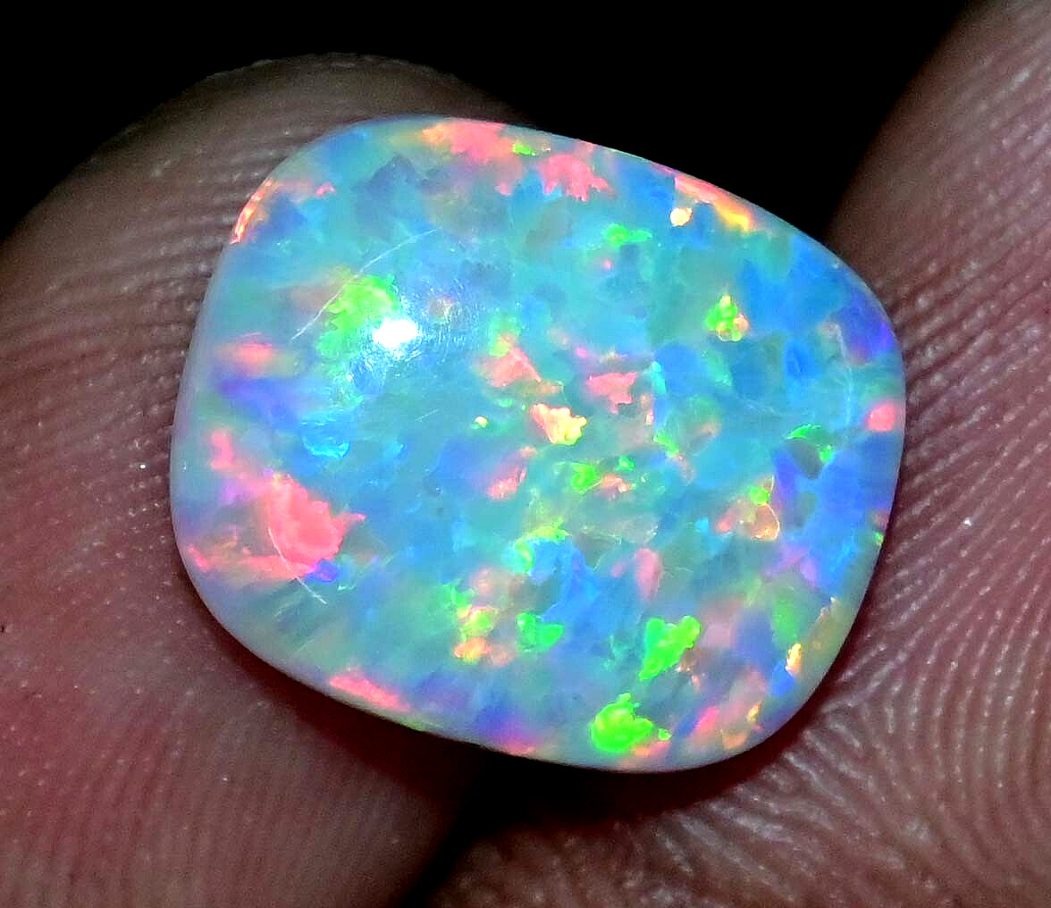 6.80 Ct Natural Ethiopian Fire Opal Certified Play of Color Untreated Gemstone