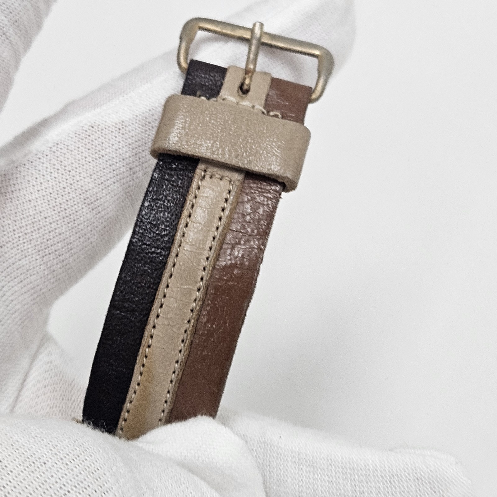 Vintage Marcel Boucher Brown Black & White Manual Wind 17J Unisex Watch Rare