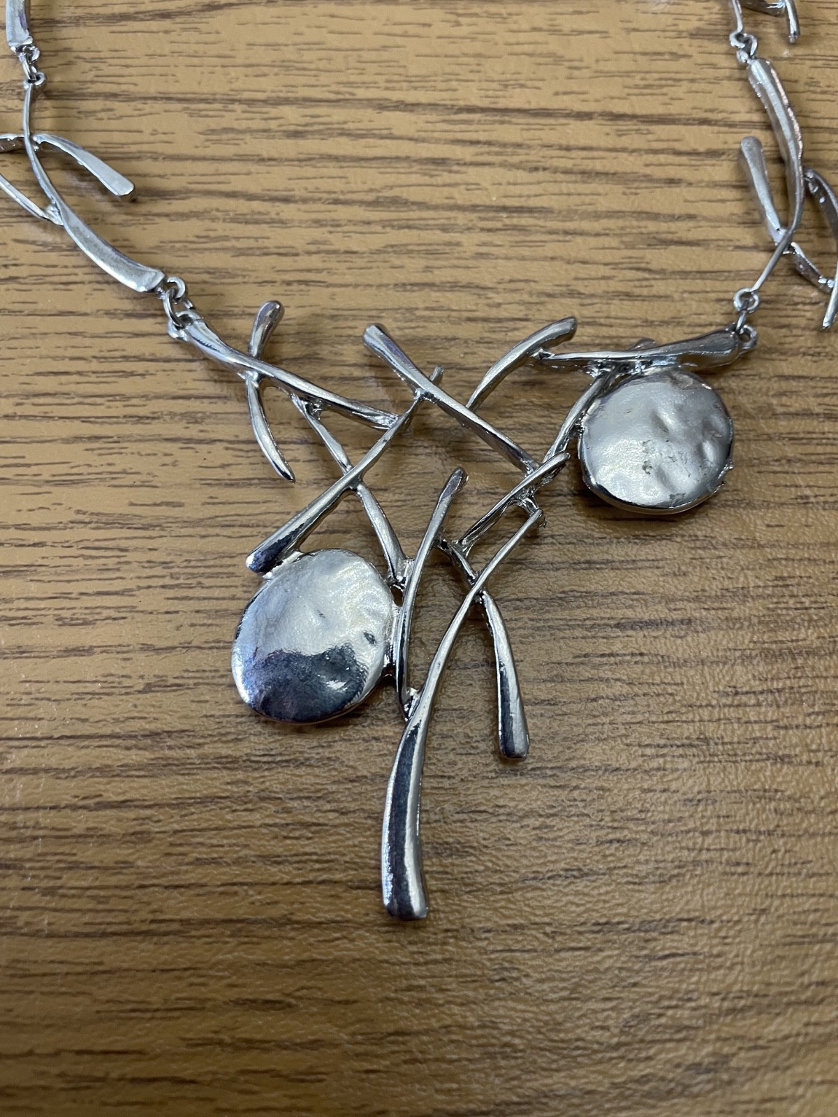 Branch Necklace 15″-17″ with 2″ Extender Silvertone Fashion Jewelry