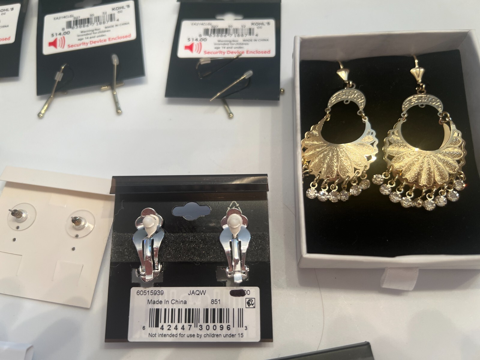 Lot of 13 Pair of New Fashion Earings, Charter Club, Anna Klein, Inc, Apt 9 New