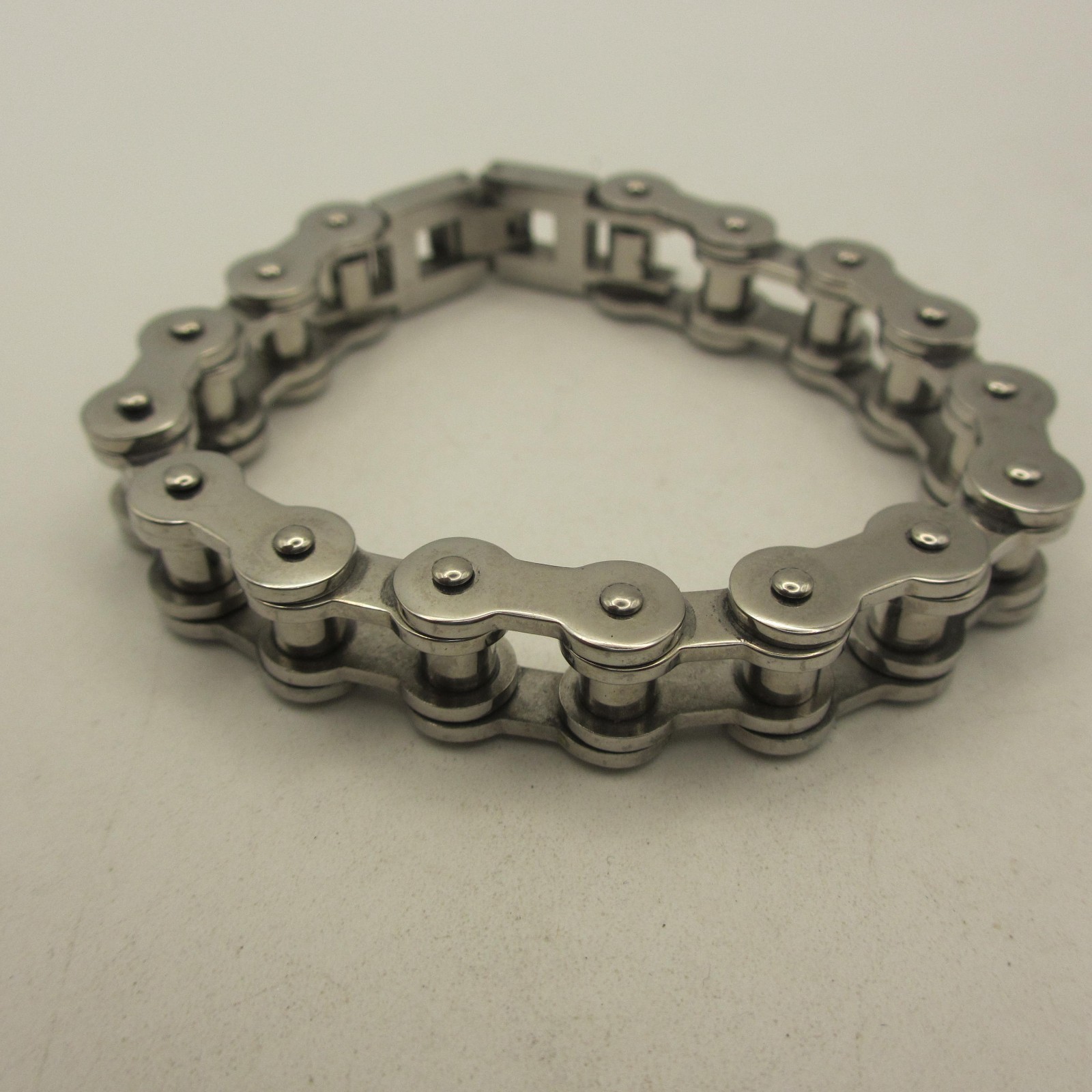 Vintage Bicycle Chain Bracelet Silver Tone
