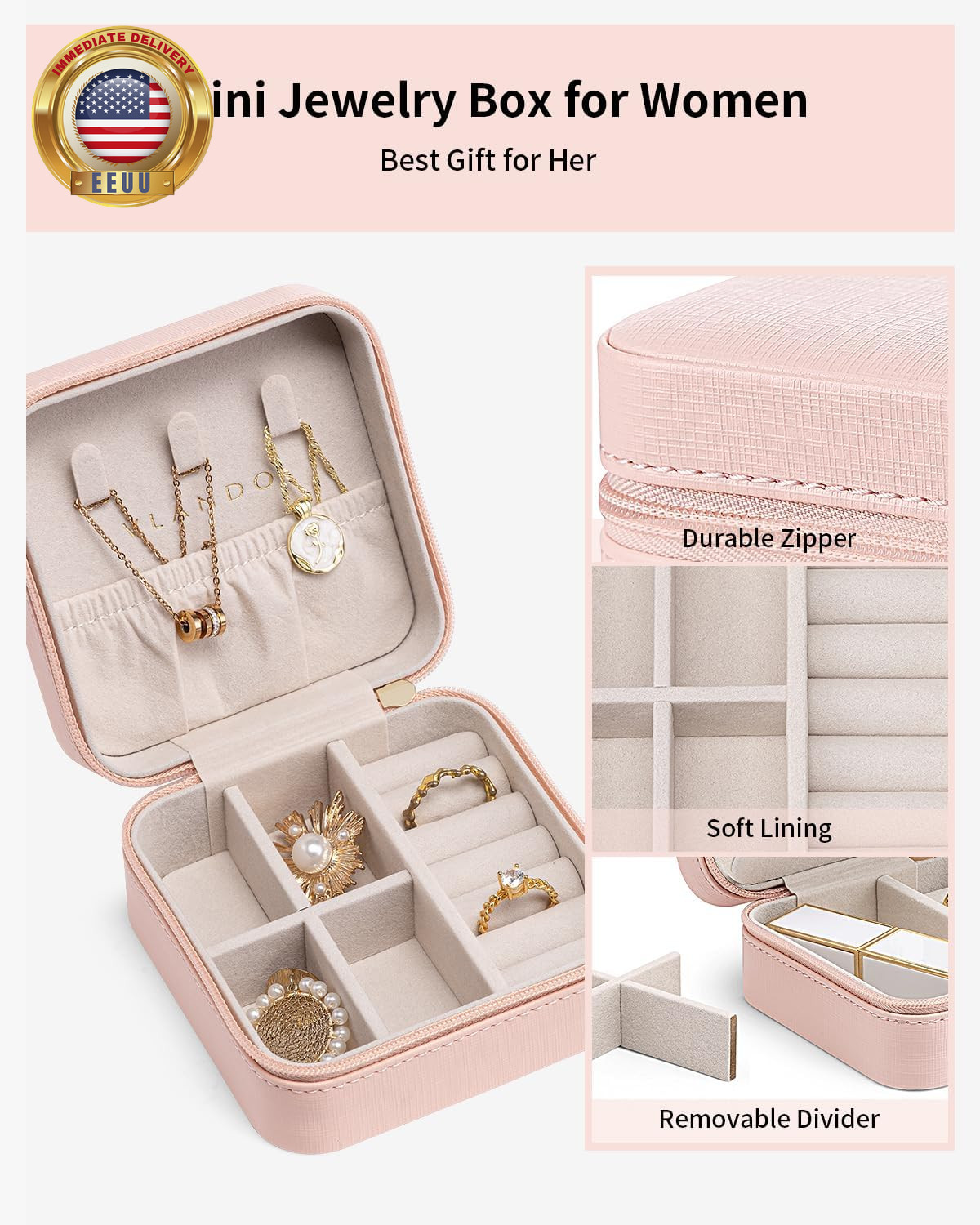 Travel Jewelry Case – Teacher Appreciation Gifts for Women – Small Jewelry Trave
