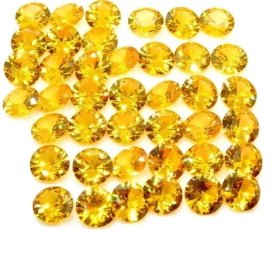 50 Pcs 5mm Natural Cambodian Yellow Zircon Certified Gemstone Lot