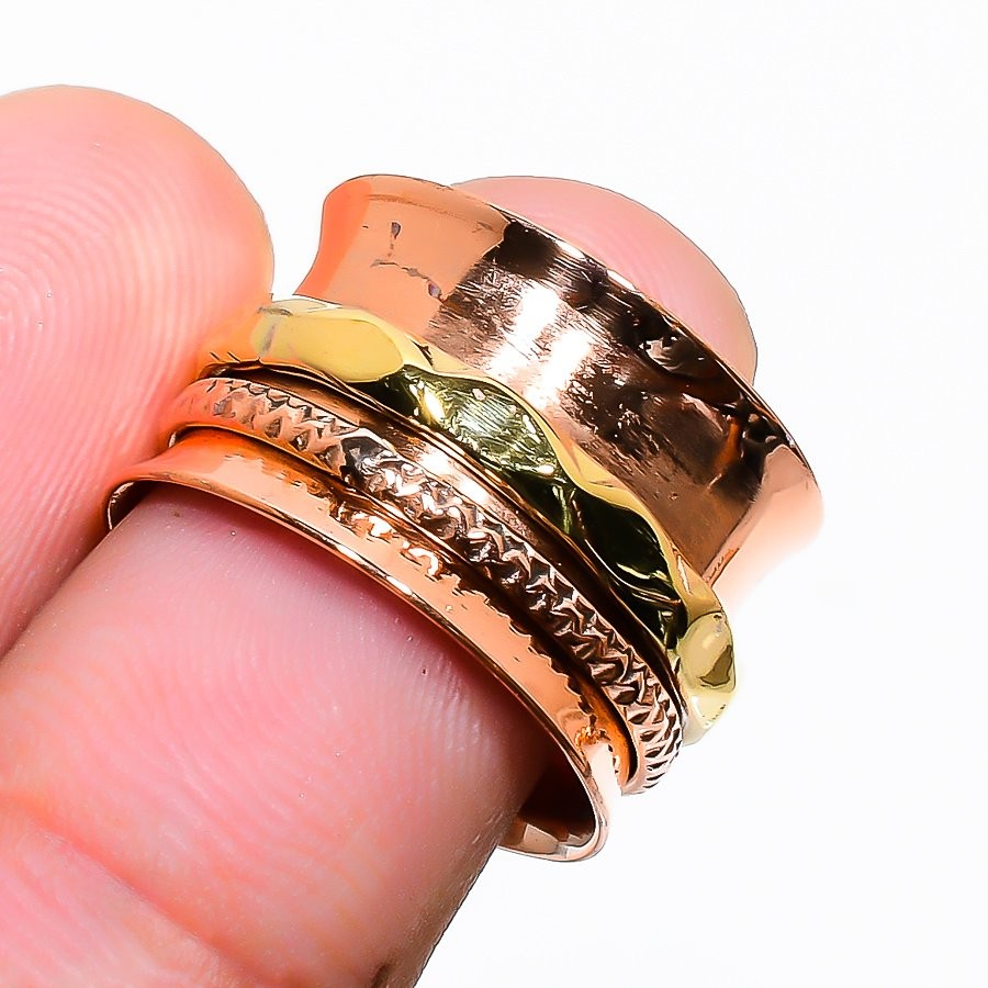 Meditation Spinner Copper Jewelry Ring Size 5.5 Gift for Her u860