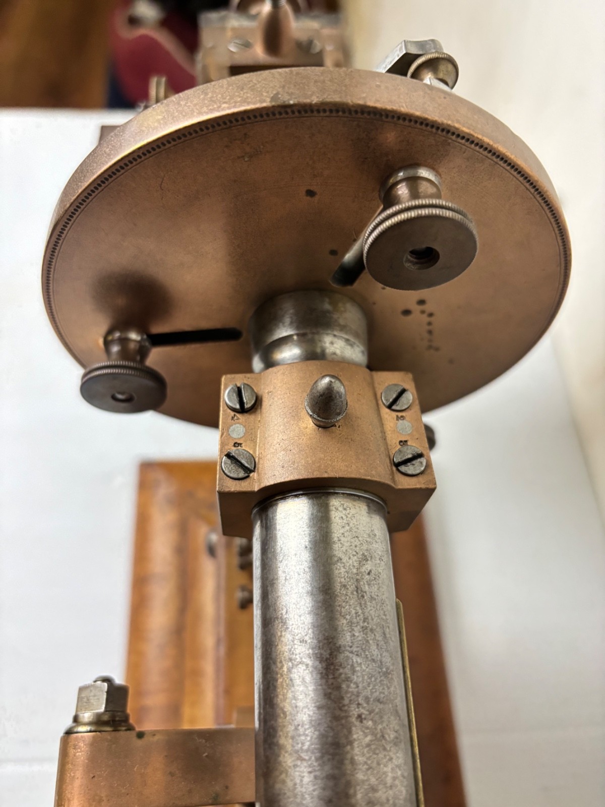 ANTIQUE BRASS AND STEEL WATCHMAKER HOROLOGY CLOCK MANDREL LATHE
