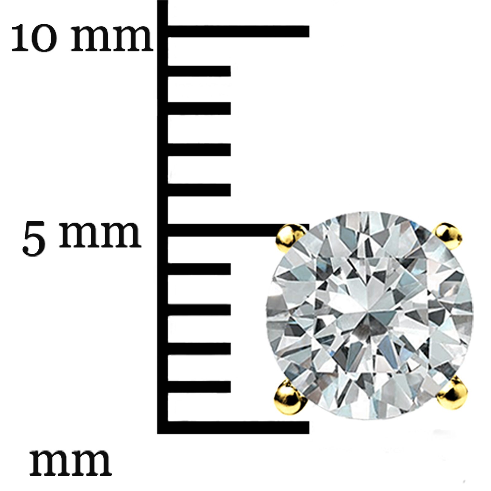 1.0 Ct Round GRA Moissanite 14k Yellow Gold Stud Earrings Screw back Deal Gift