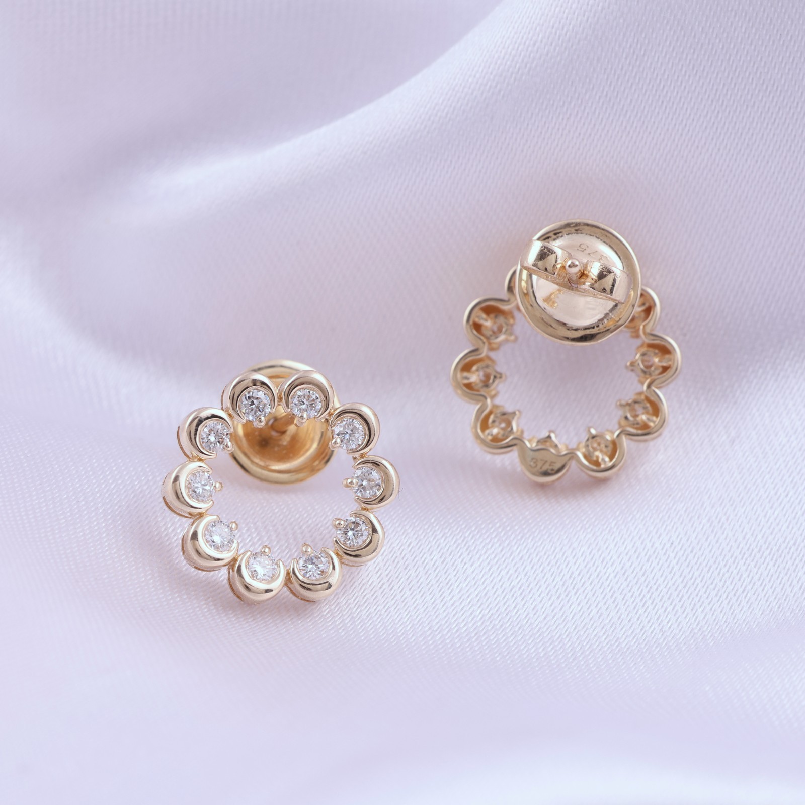 0.20 Ct Lab Grown CVD Round Diamond Earrings Anniversary Gift 9k Yellow Gold