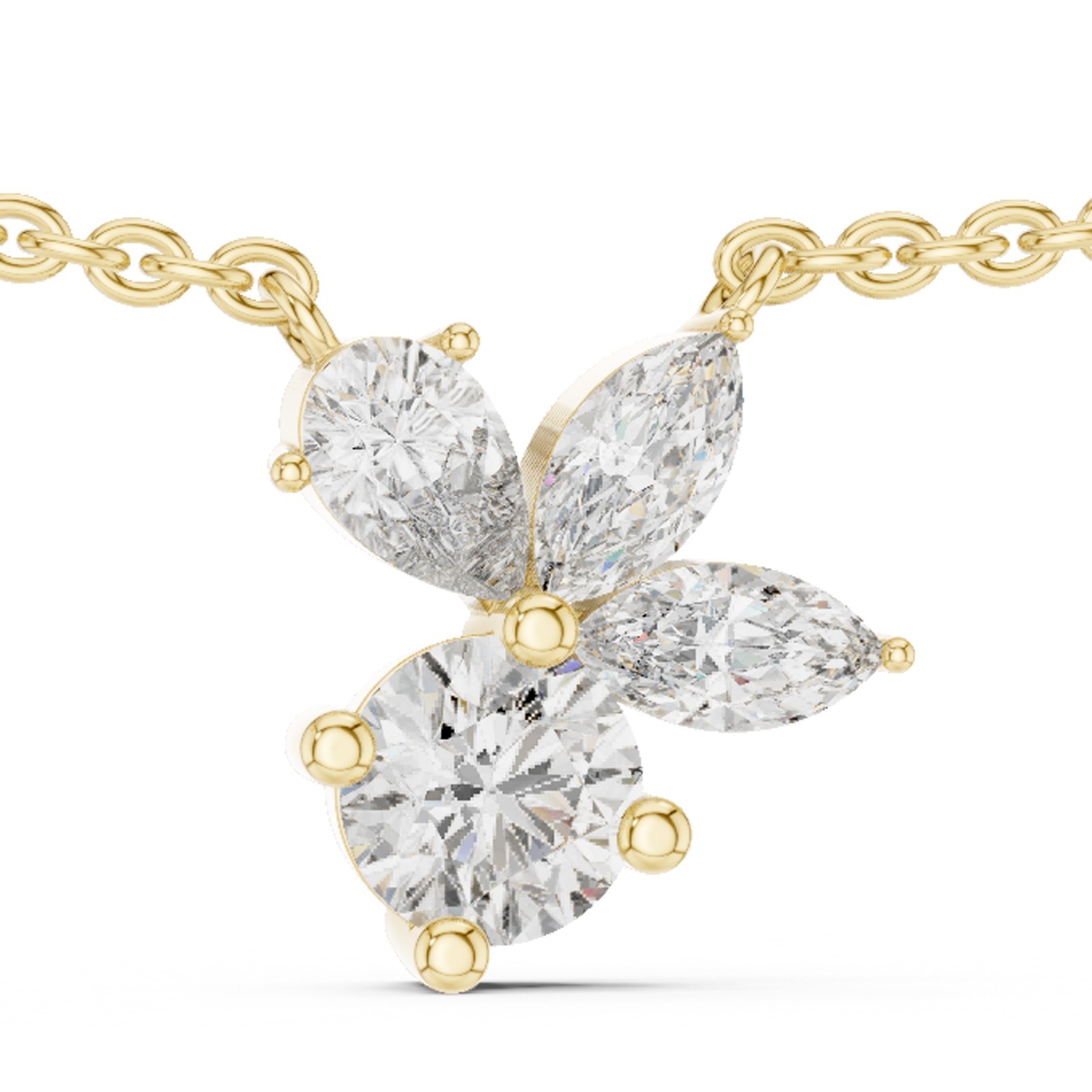 Marquise 2.10 Ct Certified Lab Grown Diamond Anniversary Pendant 14K Gold Over