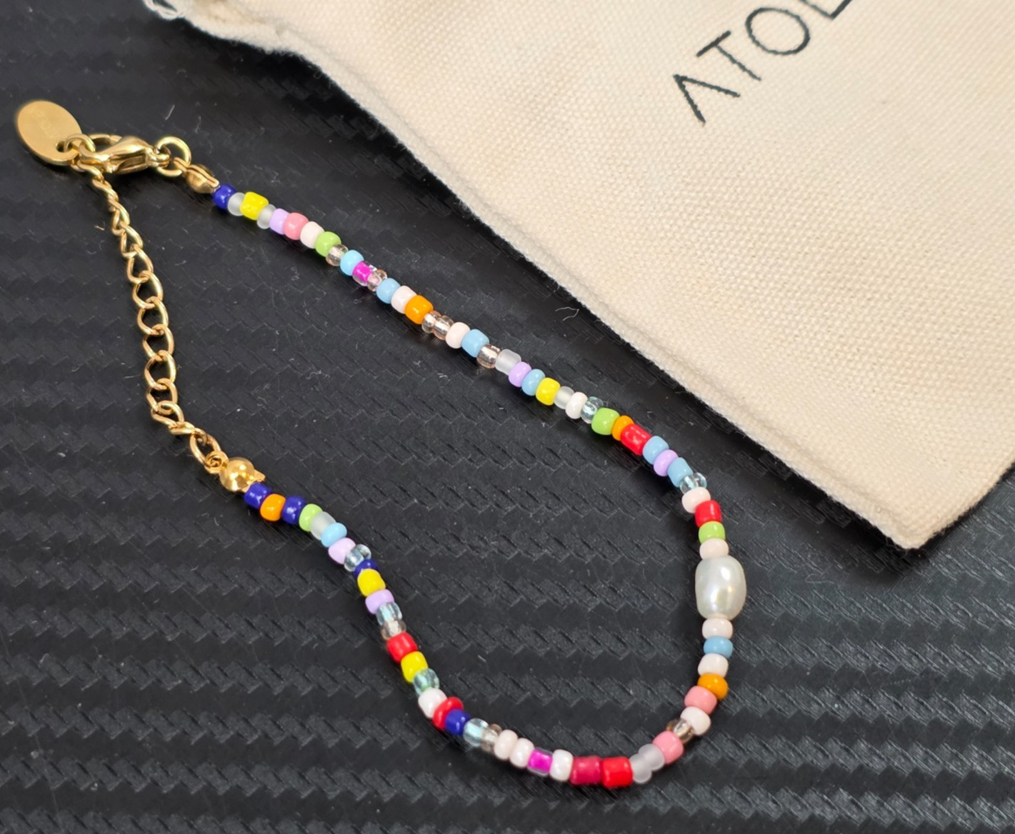 Atolea Multicolor Freshwater Pearl Isla Bonita Bracelet 18K Gold PVD Coat