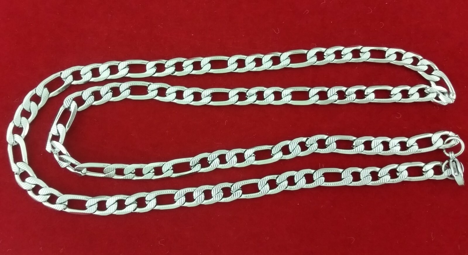 Stainless Steel Diamond Cut Figaro Link Chain Choker Necklace Anklet Bracelet