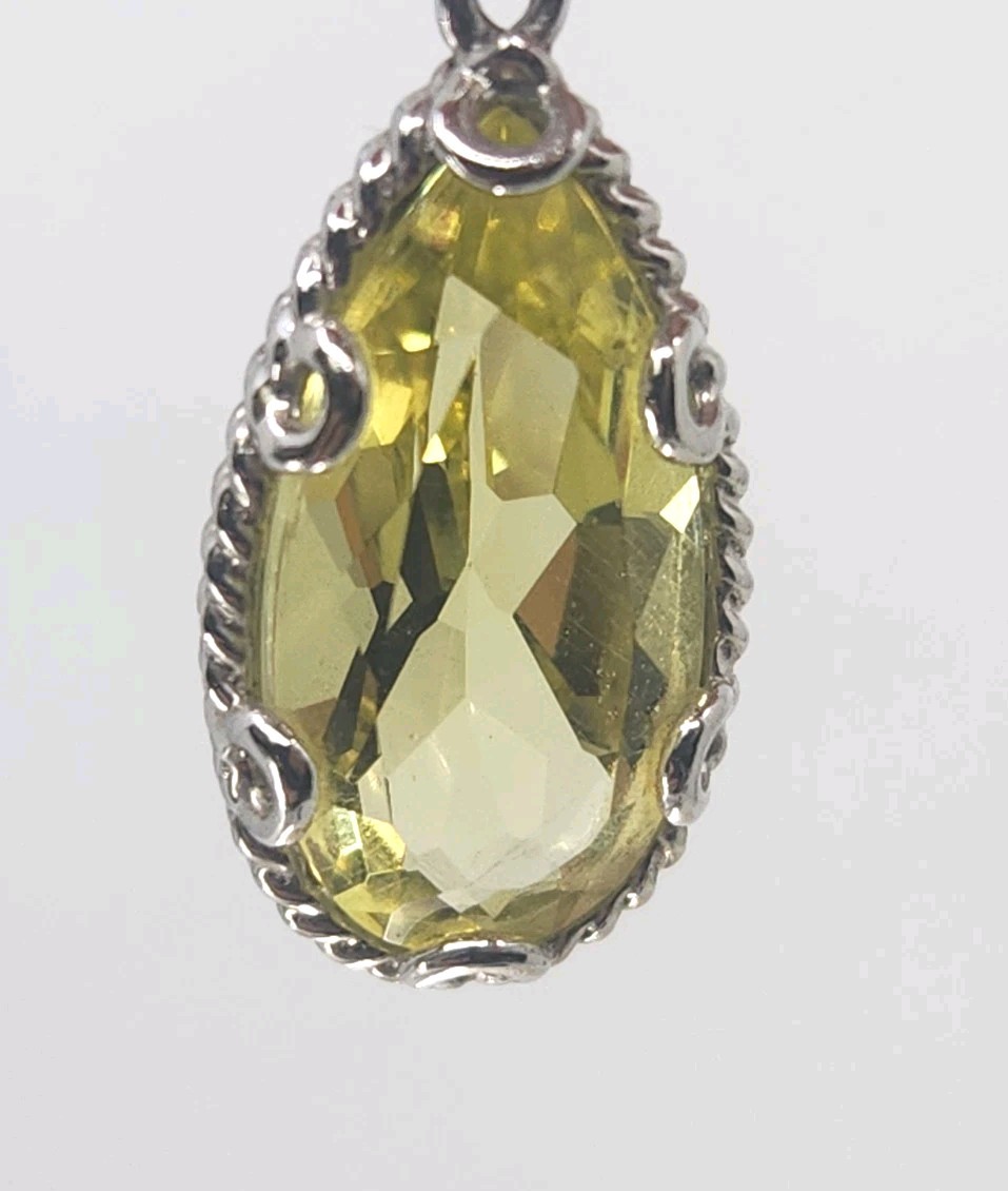 Anthony Nak Atelier 925 Sterling Silver Lemon Quartz Leverback Earrings 35mm