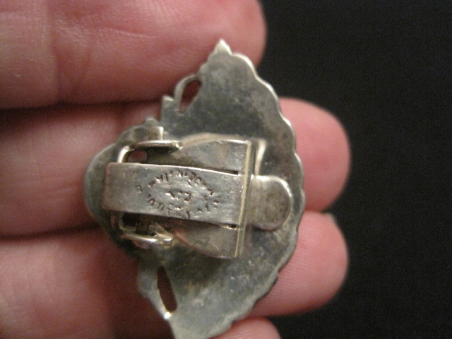 Vintage Siam Sterling Silver Clip On Earrings Weighs 7.83 Grams