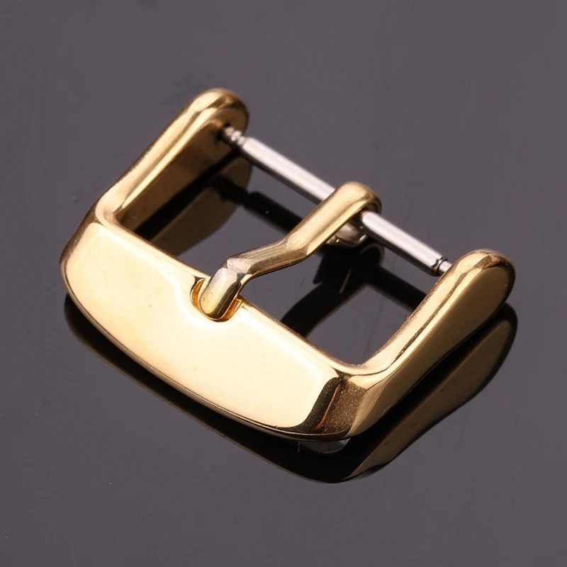 Watch Buckle 16 18 20 22 24mm Polished Black Glod Solid Stainless Steel Watchban