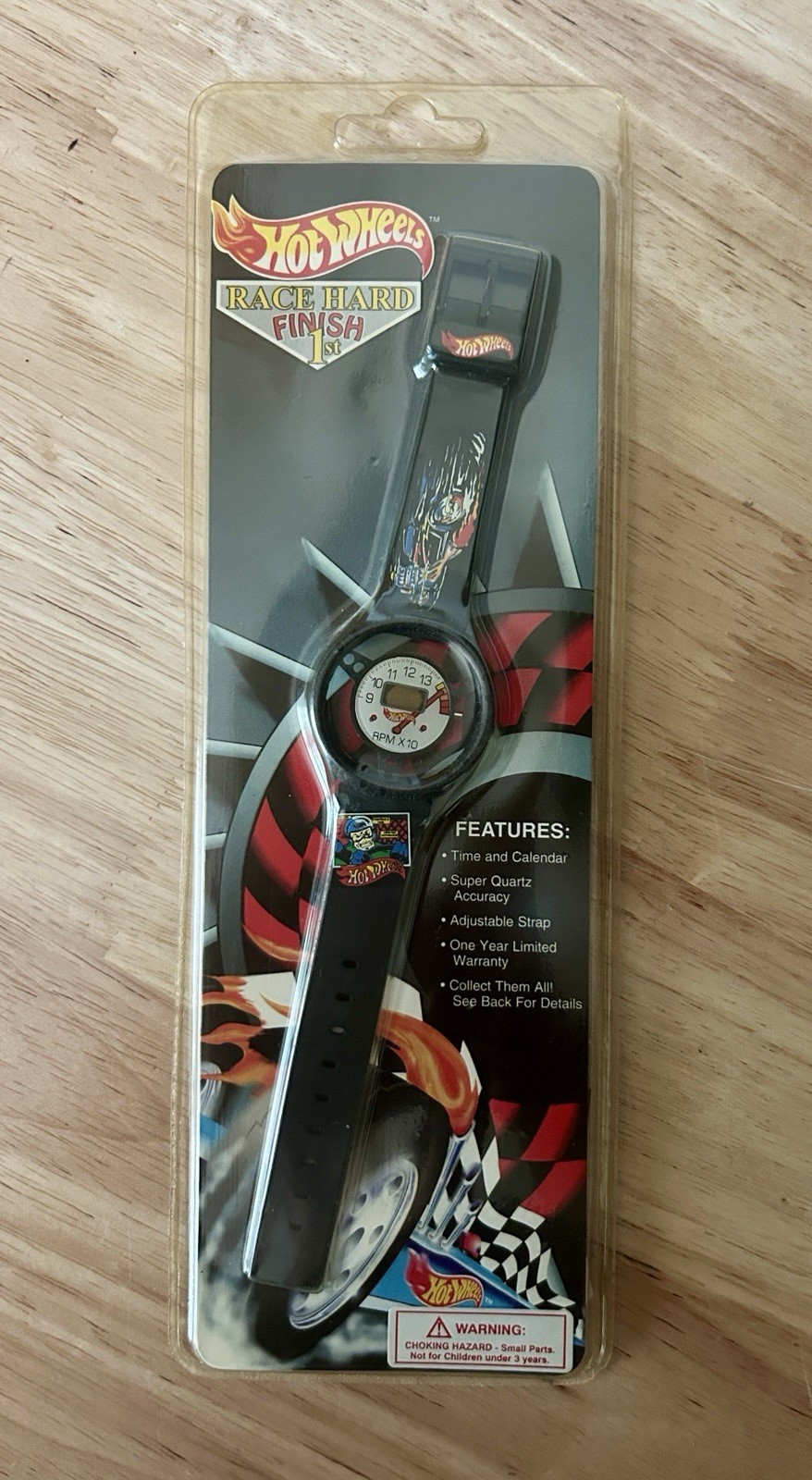 Vintage Hot Wheels Race Hard Digital Wrist Watch Steering Wheel Tach Face NIB