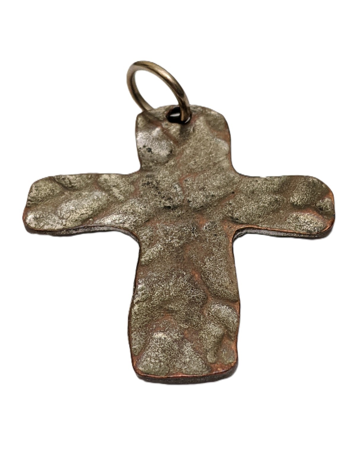 Bronze Cross Pendant “Keep The Faith” For Necklace Chain: 1.75” x 1.75”