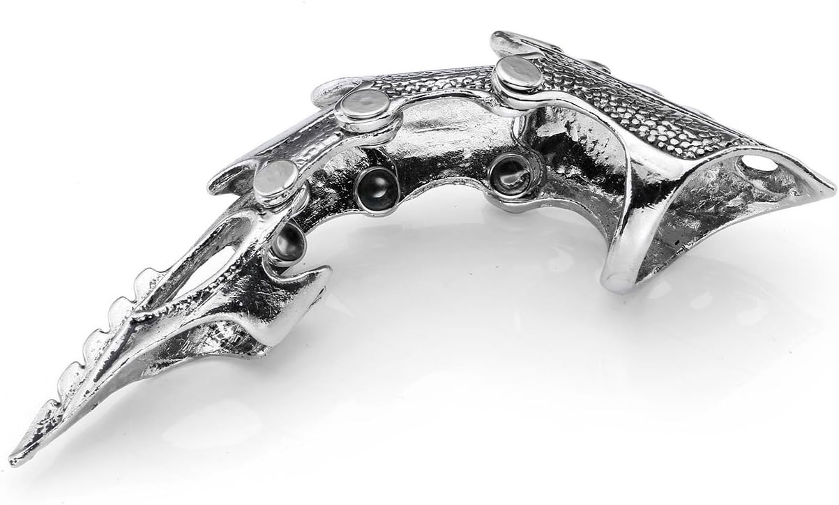 Men’s Knuckle Joint Full Finger Double Ring Punk Rock Gothic Hinged Activity …
