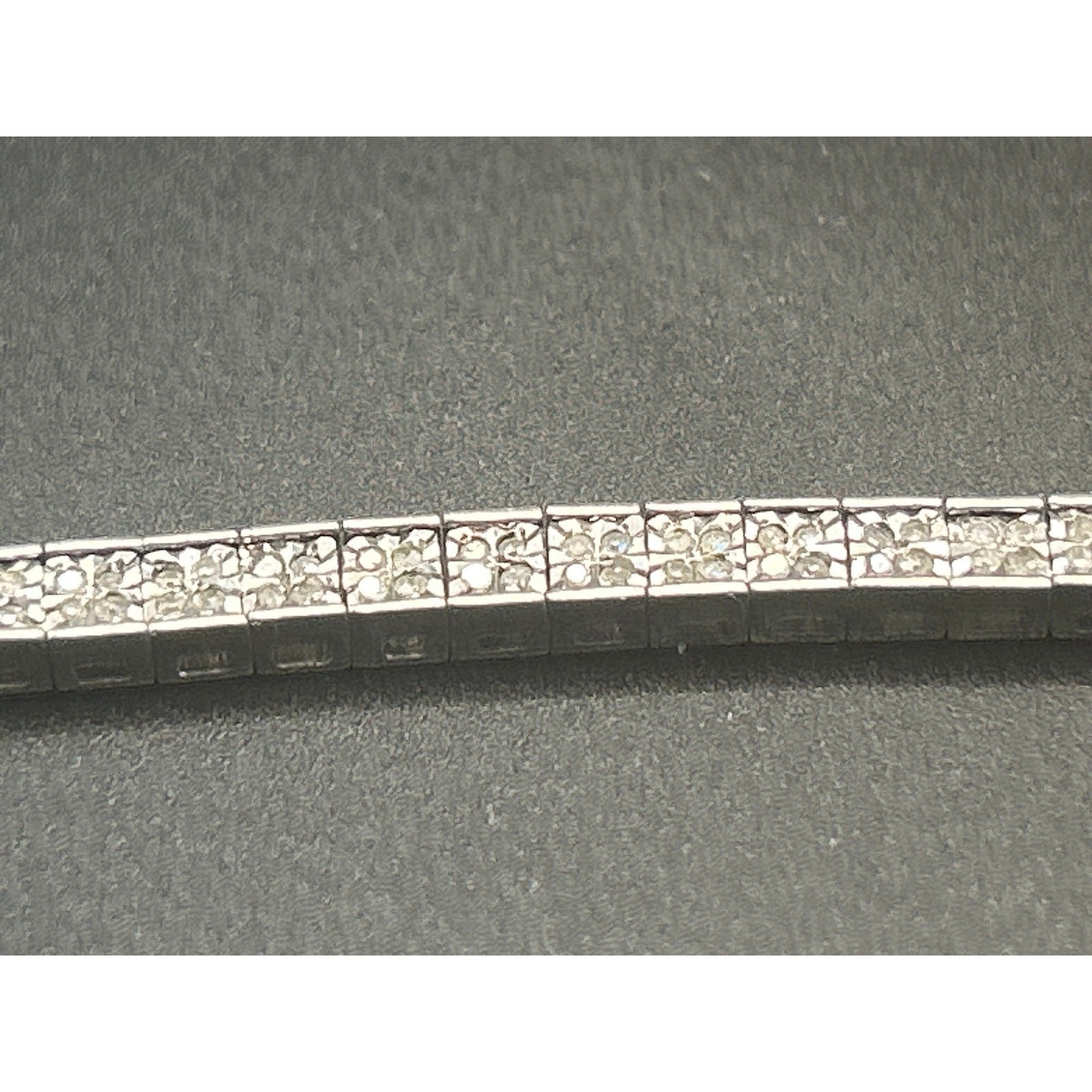 Signed MDJ 925 Sterling Silver Diamond Tennis Bracelet 200+ Diamonds 6.5″ Link