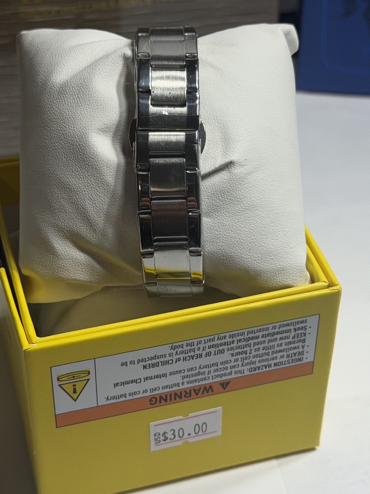 Mens Invicta Stainless Steel Watch With Glossy Chocolate Dial 69054
