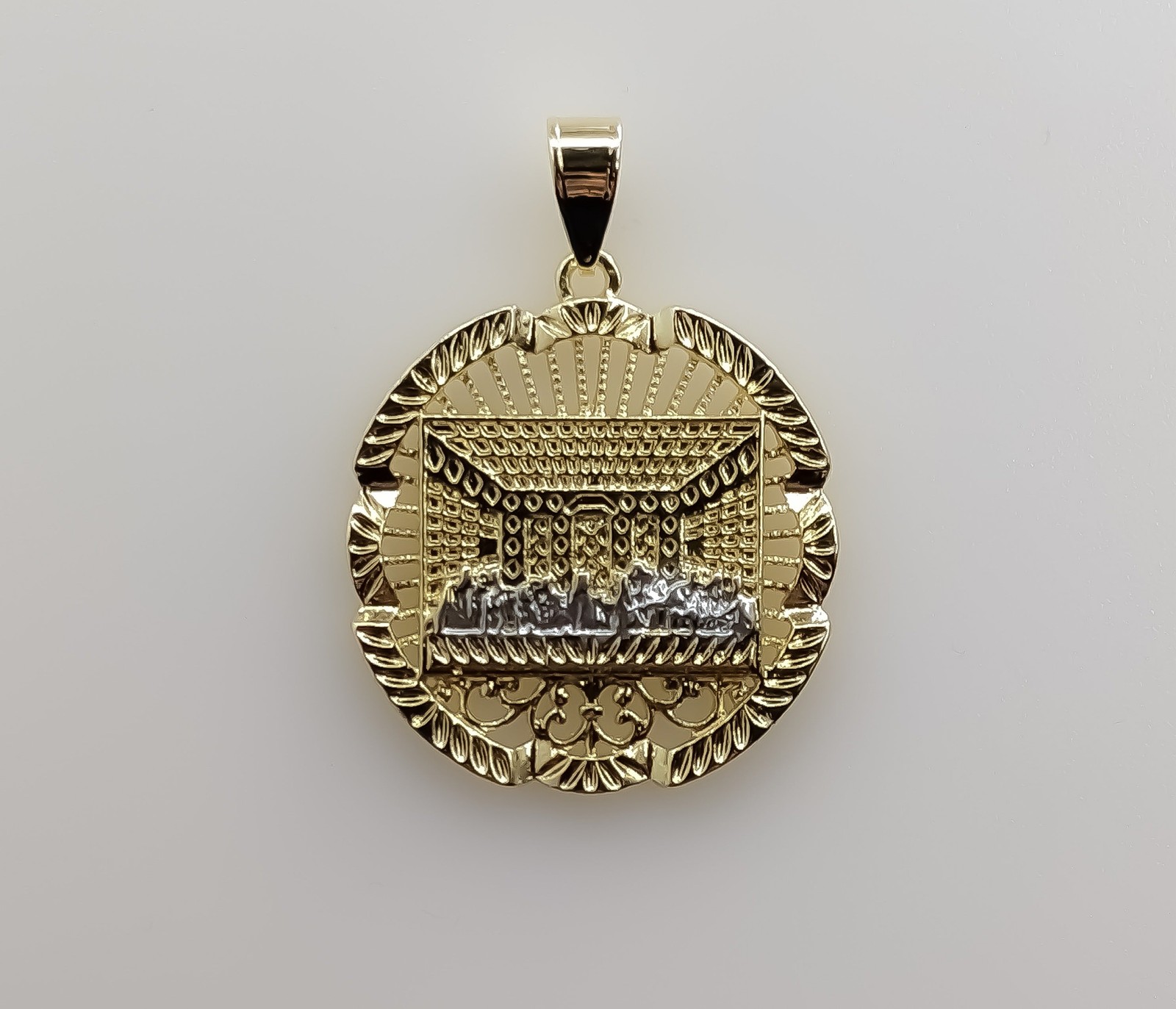 The Last Supper Jesus Gold Plated Pendant Charm Fashion Oro La Ultima Cena Dije