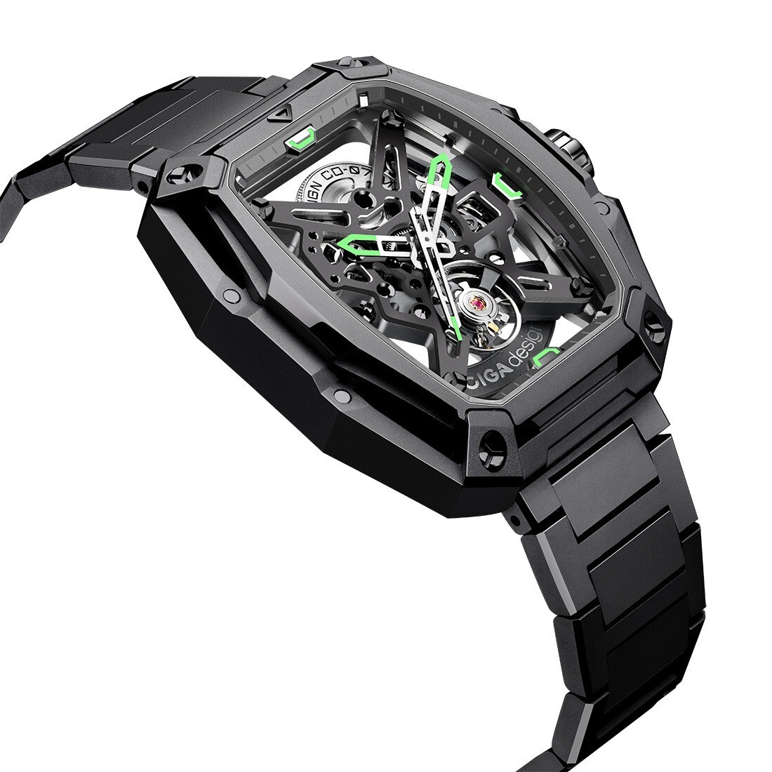 CIGA Design Z Hunter Steel Skeleton Tonneau Black Men’s Watch